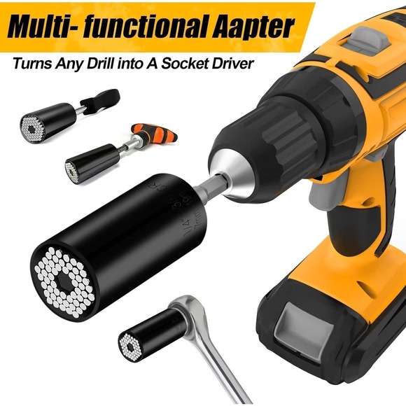 Universal Socket, Professional Socket Grip Adapter 1/4" to 3/4" Inch (7mm-19mm) - Picture 3 of 7